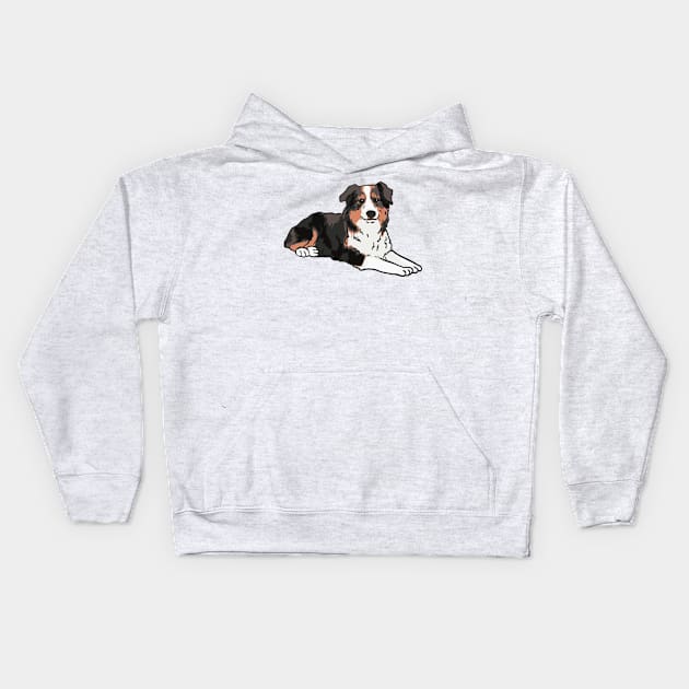 Australian Shepherd Dog Kids Hoodie by PetinHeart